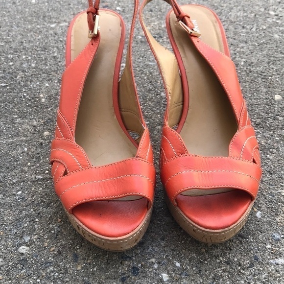 Nine West Presidayo orange cork stiletto - Picture 1 of 6